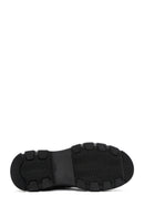 Woman Black Zippered Thick Sole Leather Boat | Derimod