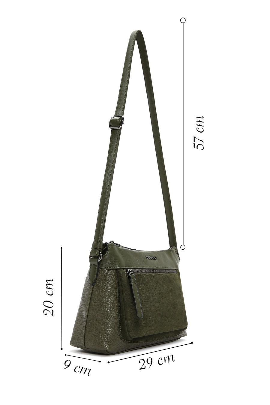 Women's Khaki Long Strap Crossbody Bag