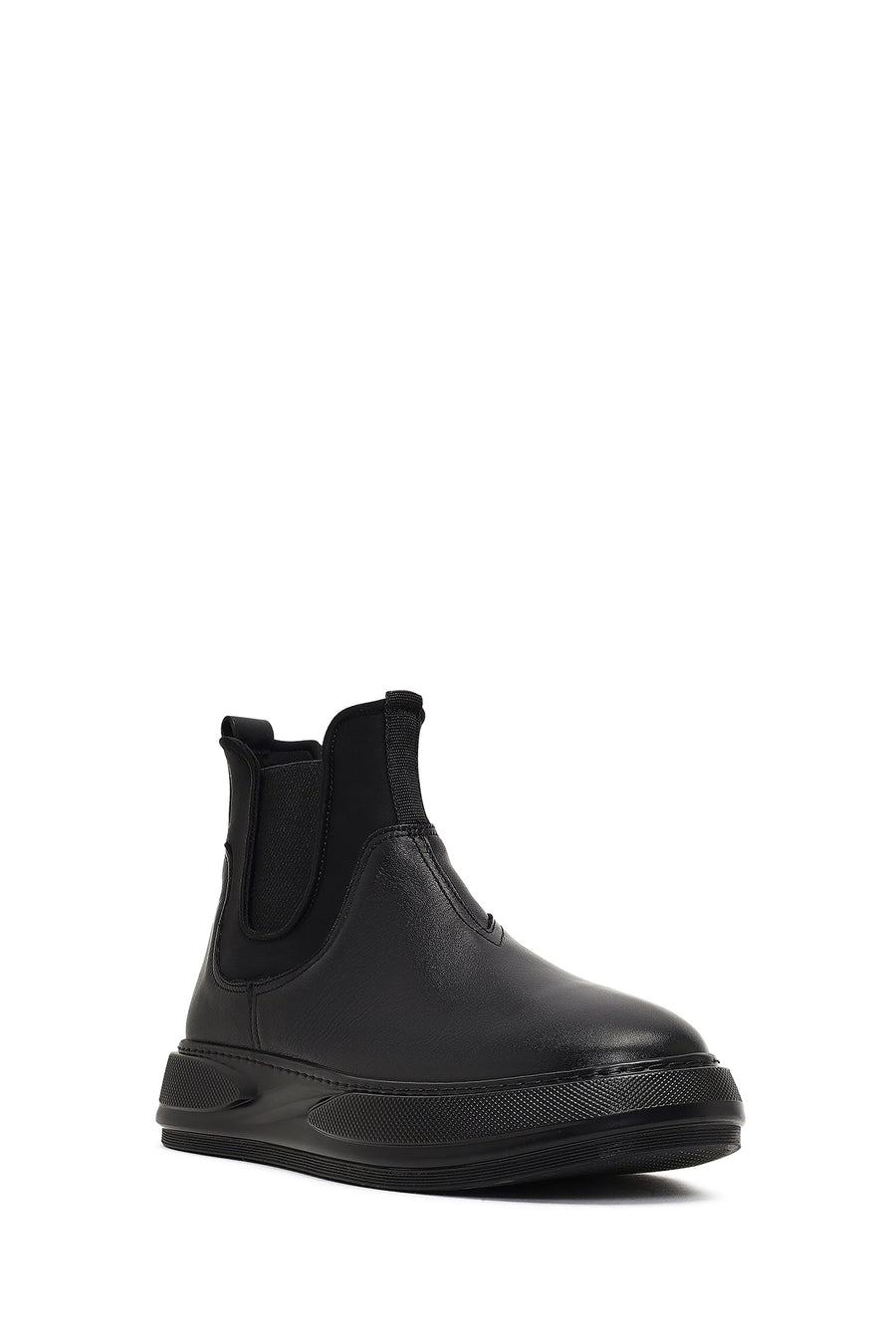Men's Black Leather Sports Boots