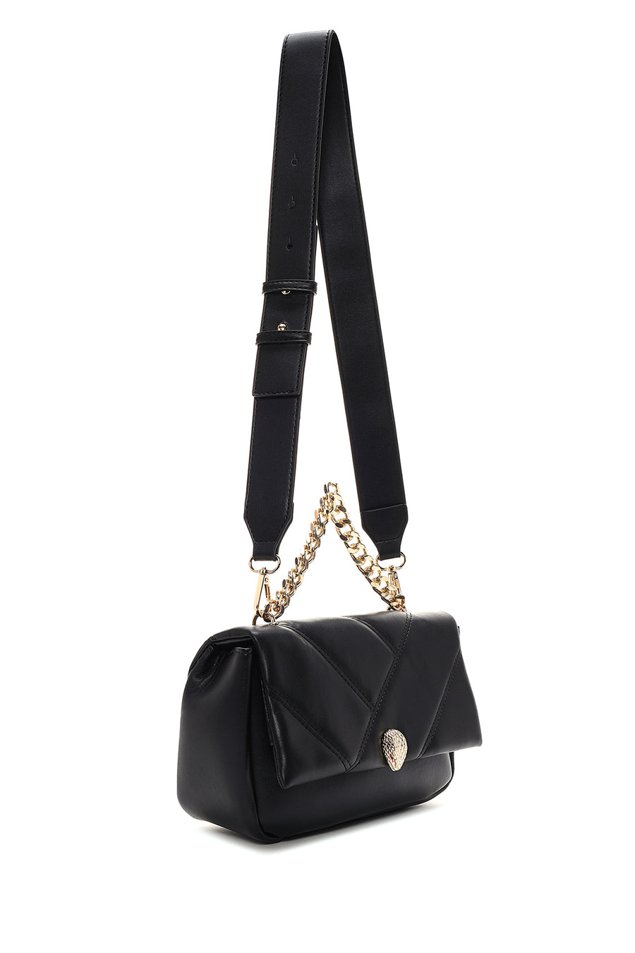 Women's Black Quilted Crossbody Bag