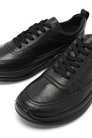 Male Black Lace-Up Leather Sneaker | Derimod