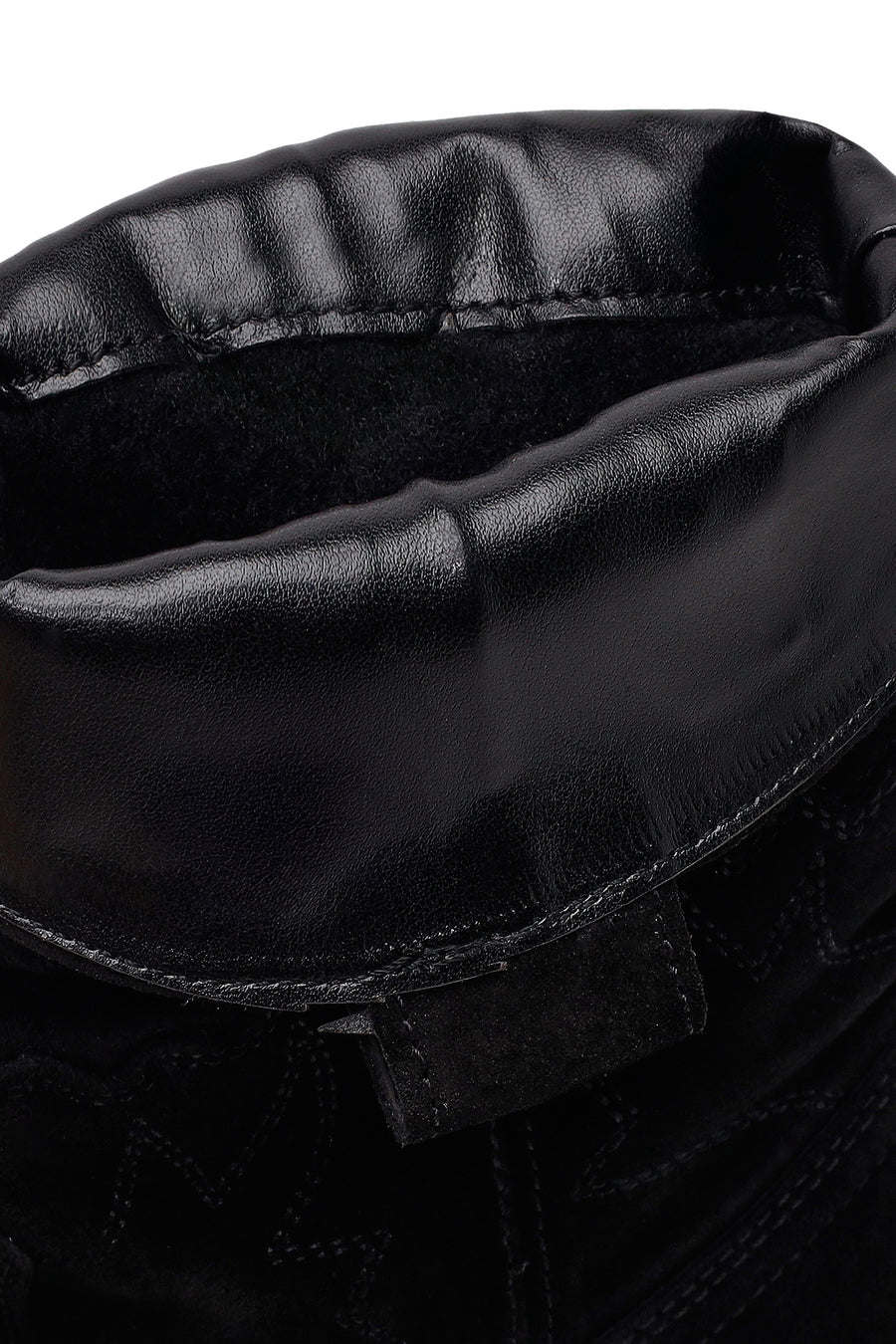Woman Black Short Chunky-Heel Suede Cowboy Boots