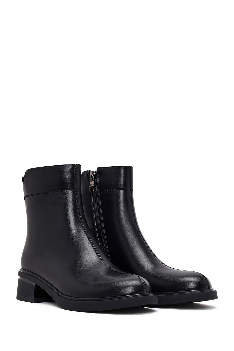 Women's Black Zipper Boots