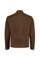 Ronaldo Male Tan Zip Closure Suede Jacket | Derimod
