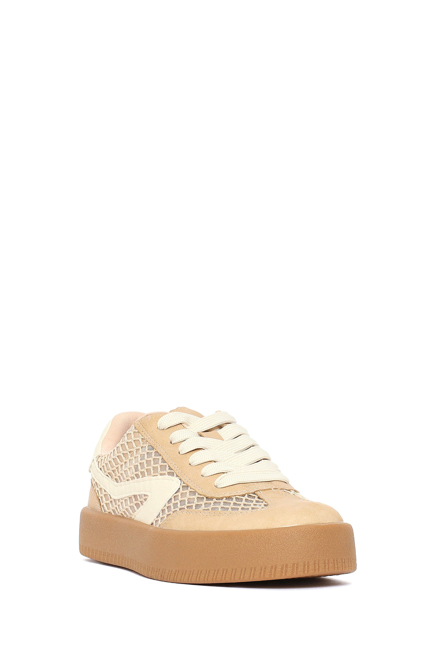 Women's Mink Lace-Up Fabric Sneaker