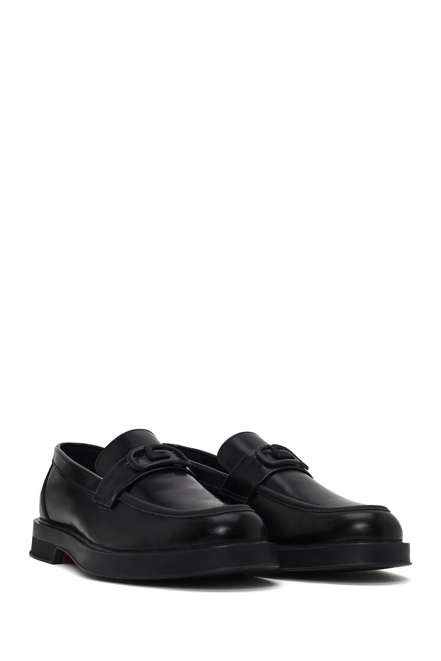 Erkek Siyah Tokalı Deri Casual Loafer