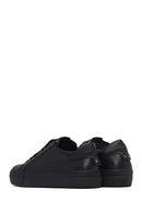Woman Black Laced Leather Sneakers | Derimod
