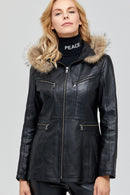 Haitian Women's Leather Jacket | Derimod
