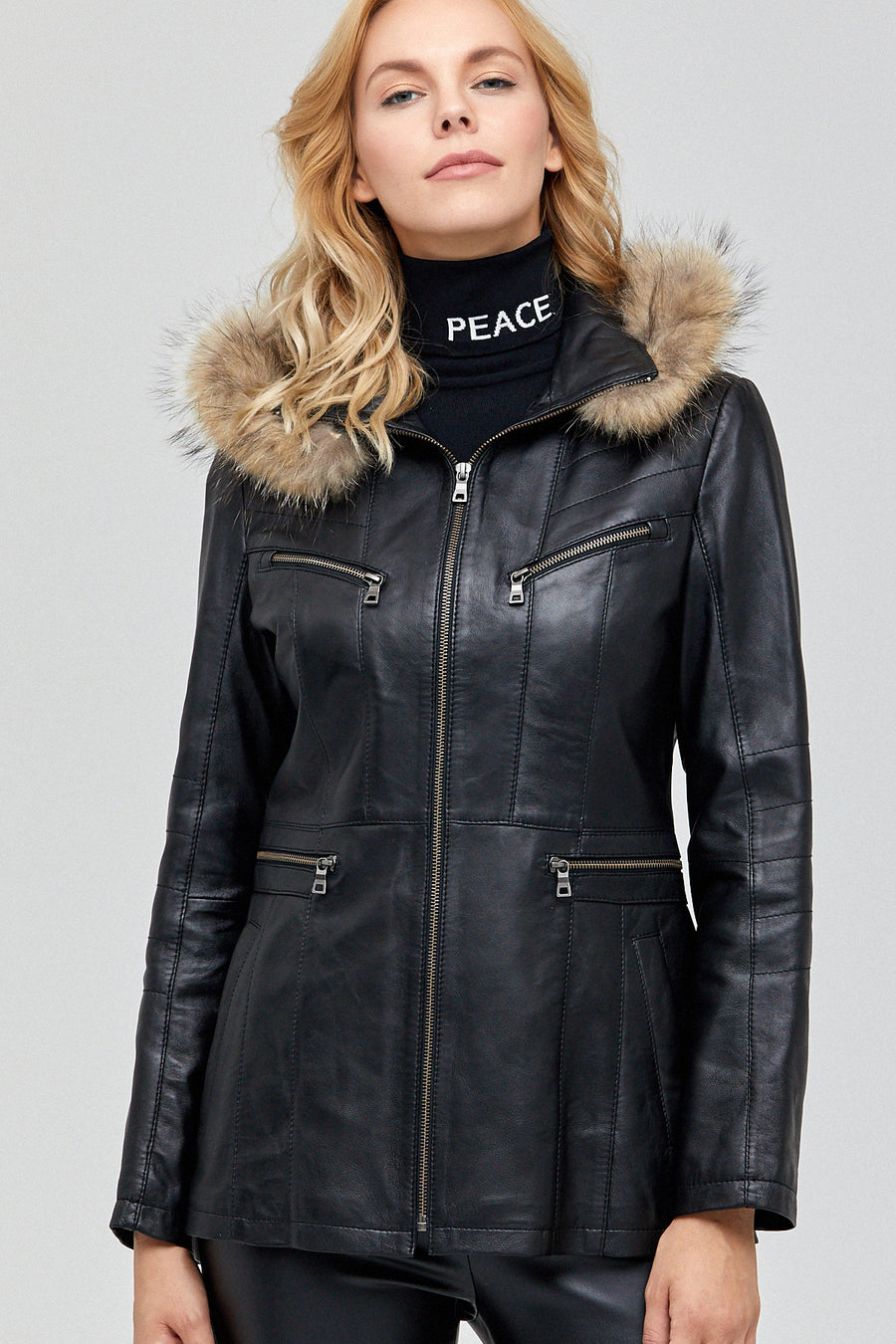 Haitian Women's Leather Jacket 18WGD5499U4 | Derimod