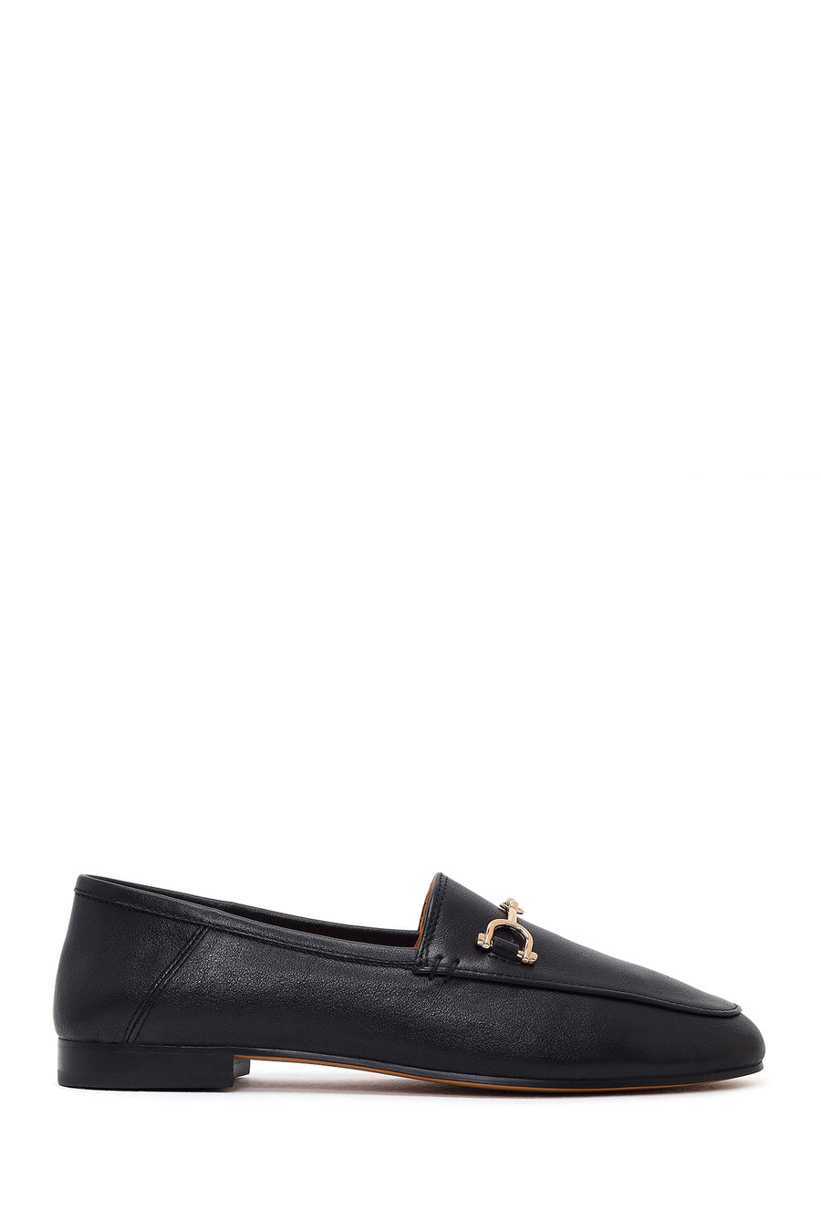 Women's Black Buckle Leather Loafer 26PFD552618 | Derimod