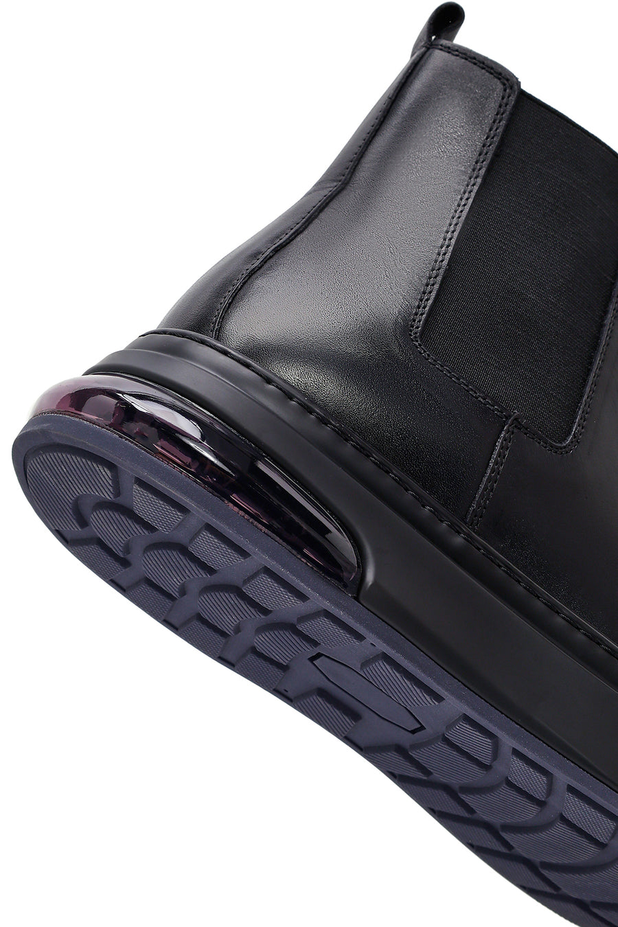 Men's Black Thick Sole Leather Chelsea Boots
