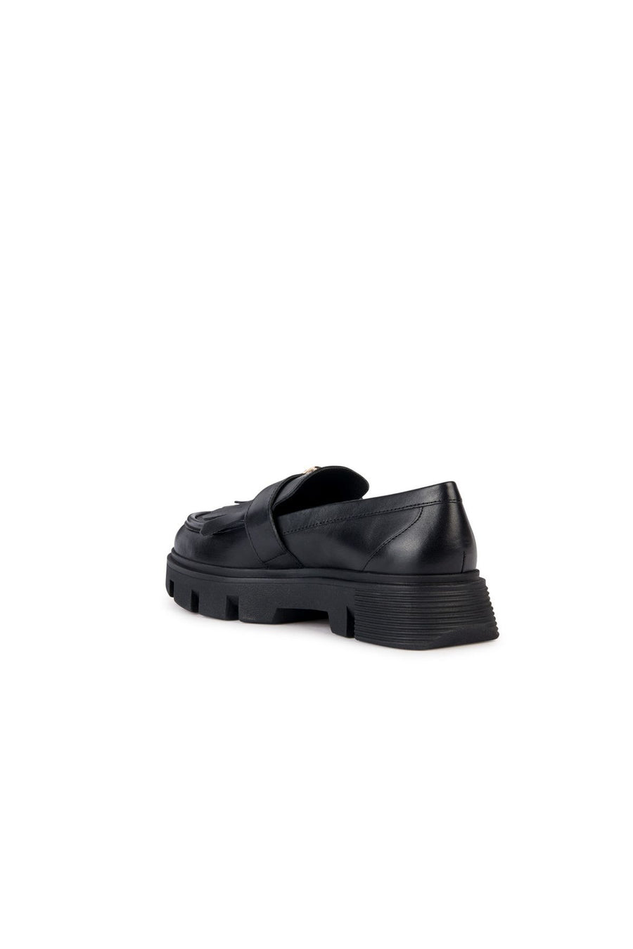Geox Women's Black Vilde Leather Masculine Loafer
