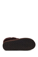 Woman Brown Embellished Suede Teddy Boots | Derimod