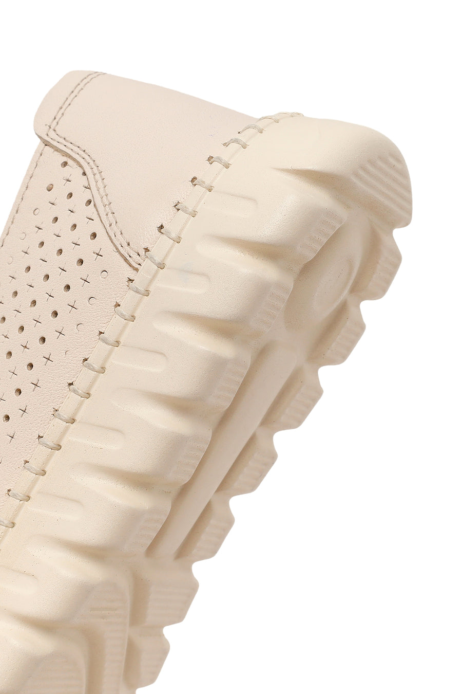 Woman Cream Leather Comfort Shoes
