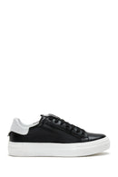 Woman Black Lace-Up Leather Sneaker | Derimod
