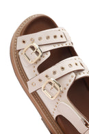 Women's Cream Buckled Thick Soled Sandals | Derimod