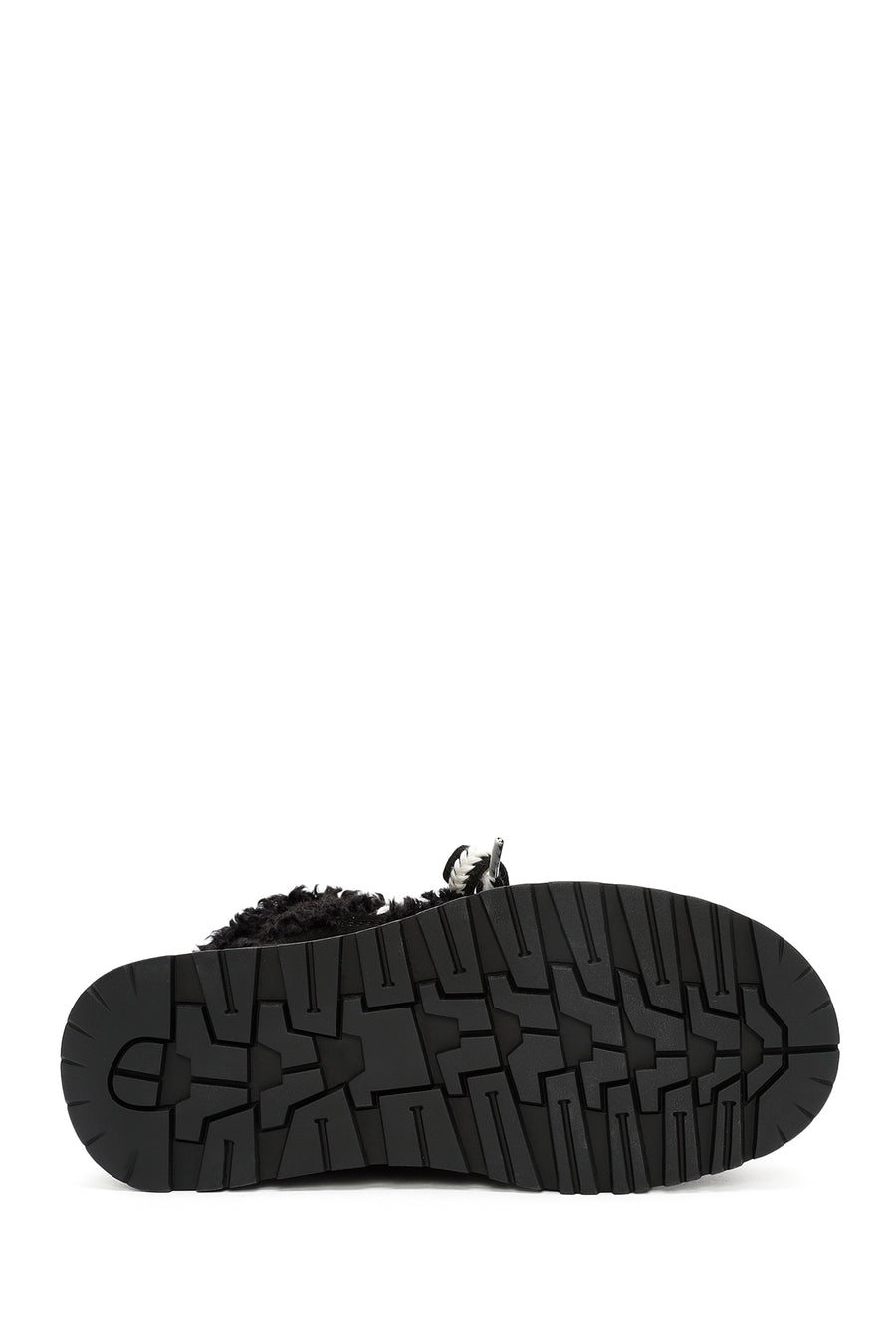 Women's Black Thick-Soled Fur-Lined Leather Boots