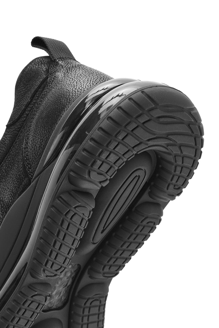 Men's Black Lace-Up Nubuck Leather Sneakers
