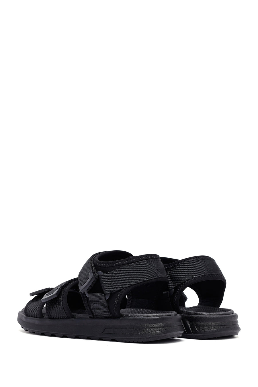 Men's Black Fabric Sandals