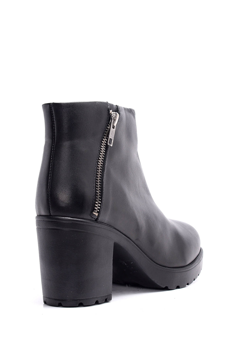 Zippered Women's Leather Boots