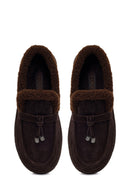 Woman Brown Buckled Thick-Soled Suede Teddy Loafer | Derimod