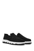Men's Black Nubuck Leather Comfort Loafer | Derimod