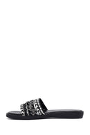 Woman Black Stone Slippers | Derimod