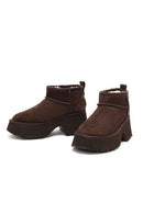 Women's Brown Thick Soled Suede Leather Teddy Boots | Derimod