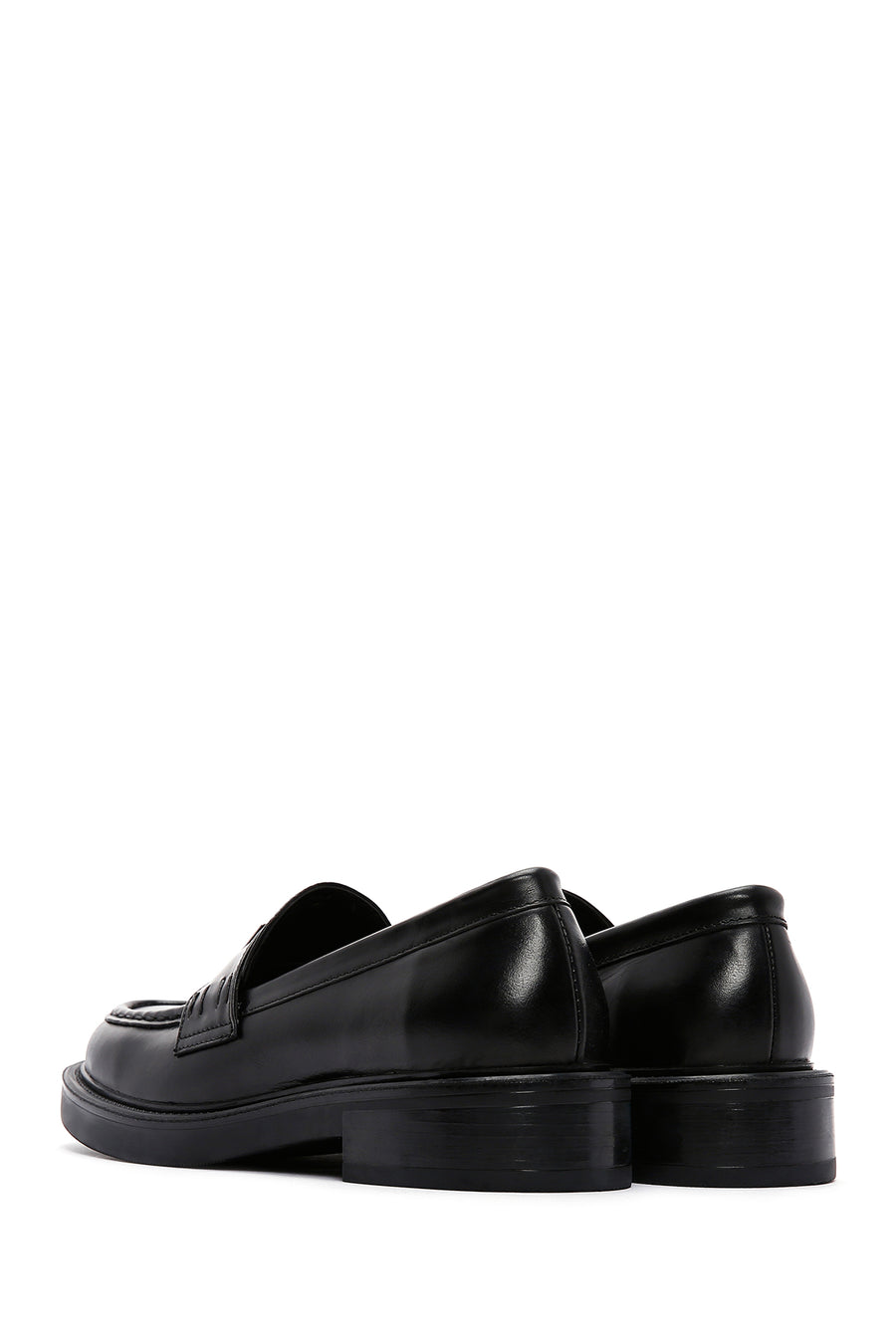 Women's Black Leather Masculine Casual Loafer
