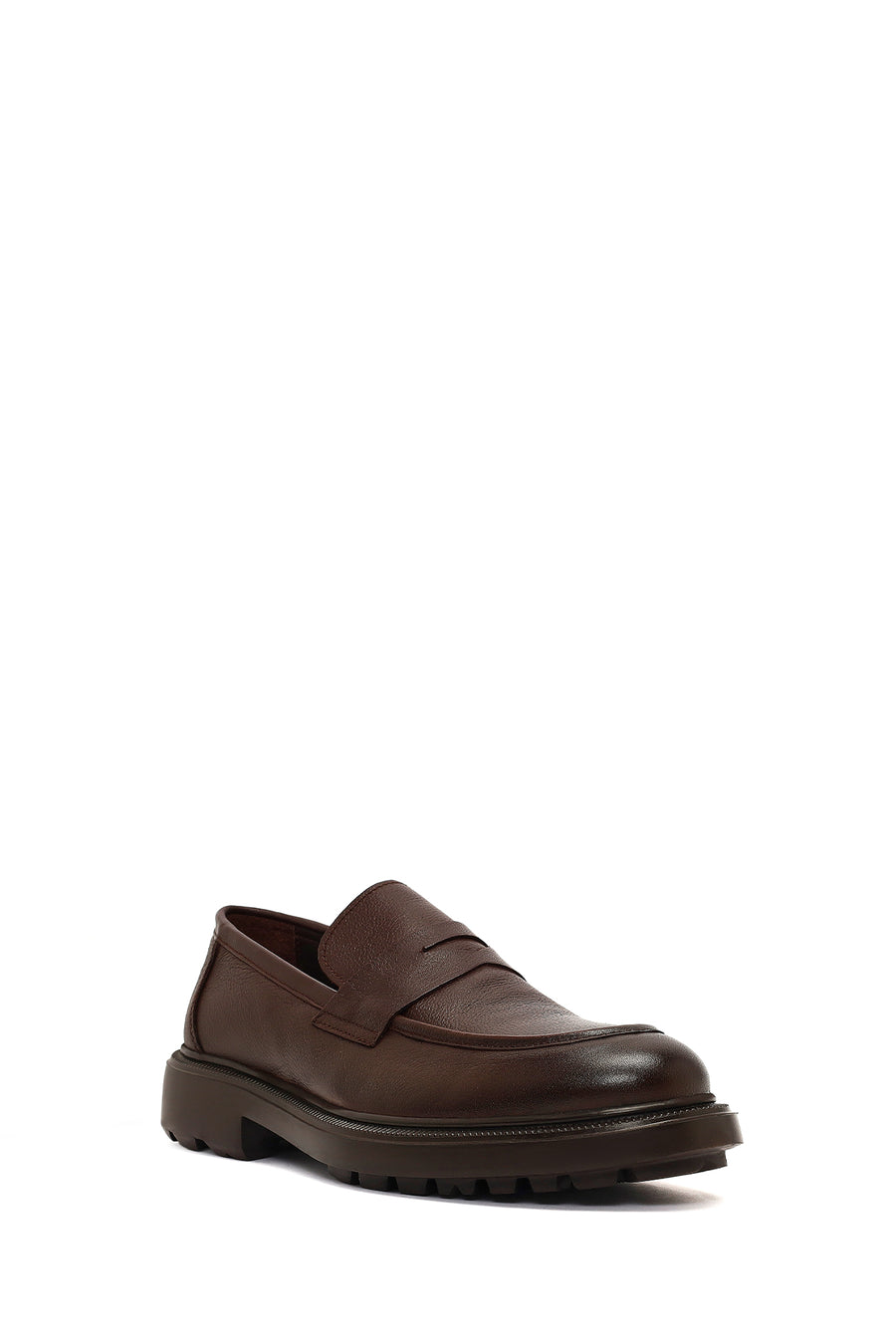 Men's Brown Thick Sole Leather Loafer
