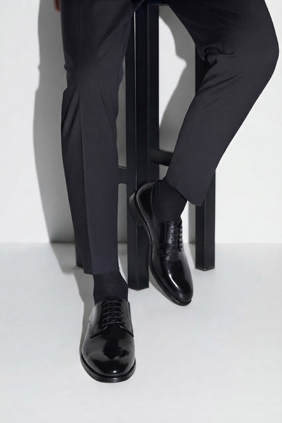 Male Black Lace-Up Leather Casual Shoes