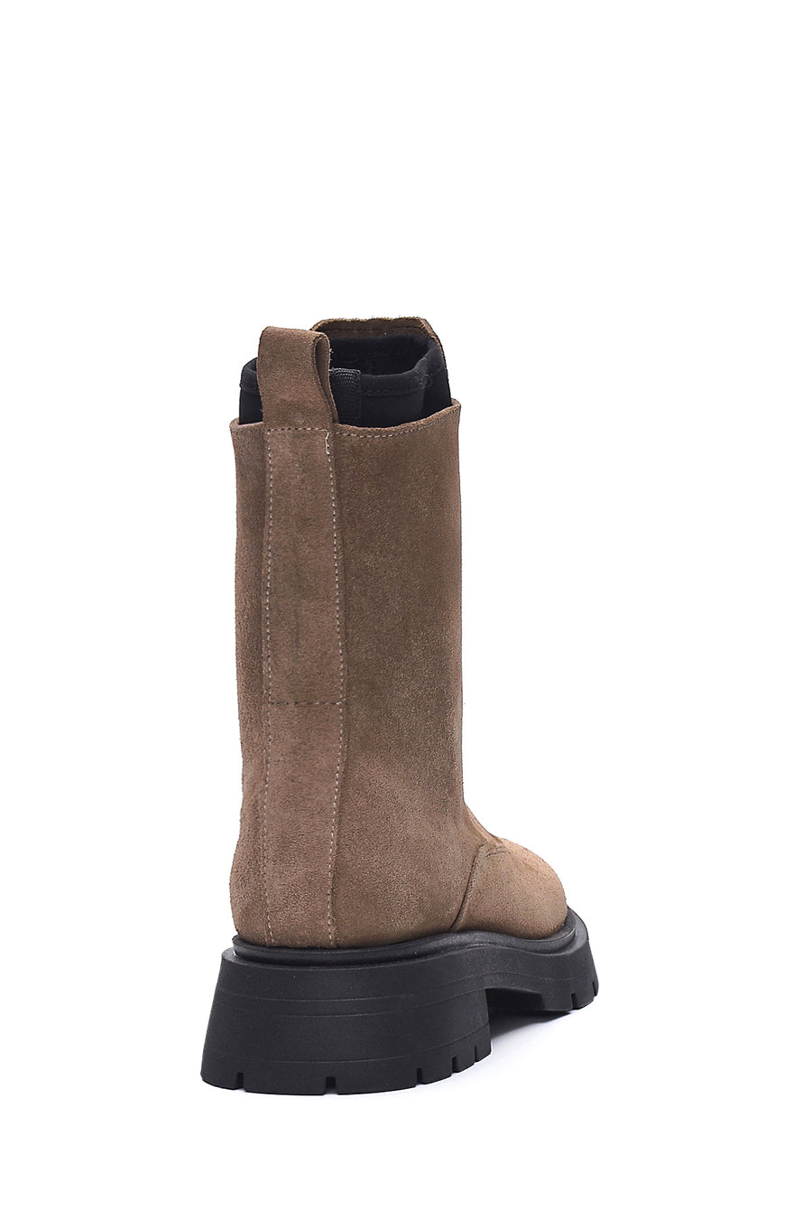 Women's Leather Suede Front Zipper Boots