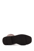 Women's Mink Thick Soled Zippered Suede Leather Casual Boots | Derimod