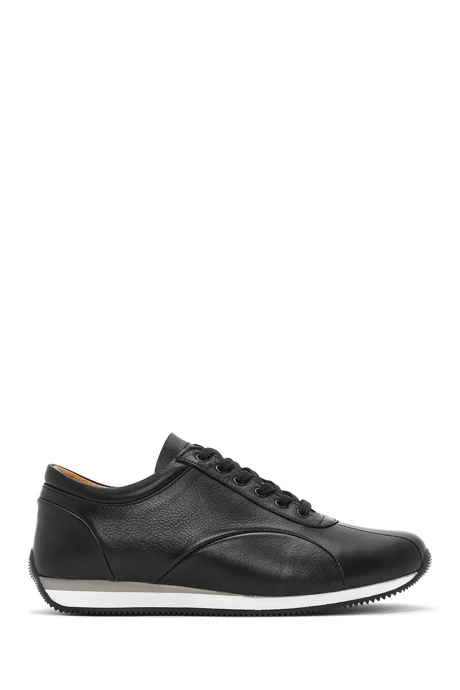 Men's Black Lace-Up Leather Casual Sneaker 25SFD6740FT | Derimod