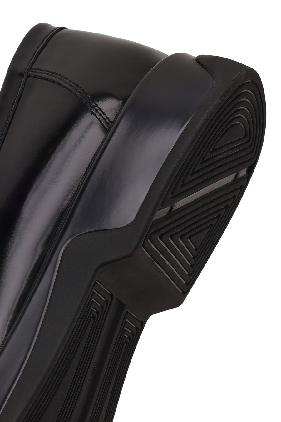 Male Black Thick-Soled Leather Casual Loafer