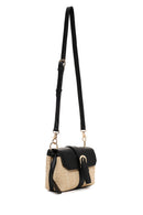 Women's Black Long Strap Straw Shoulder Bag | Derimod