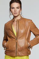 Aida Women's Leather Jacket | Derimod