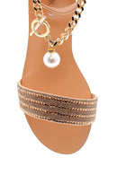 Women's Gold Chain Detailed Sandals | Derimod