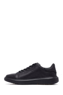 Erkek Siyah Bağcıklı Kalın Tabanlı Deri Sneaker | Derimod