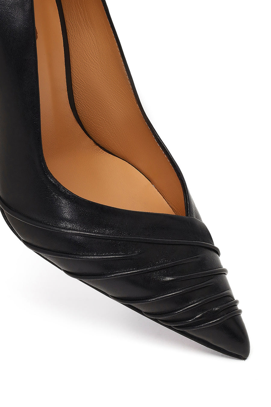 Women's Black Thin Heeled Leather Stiletto