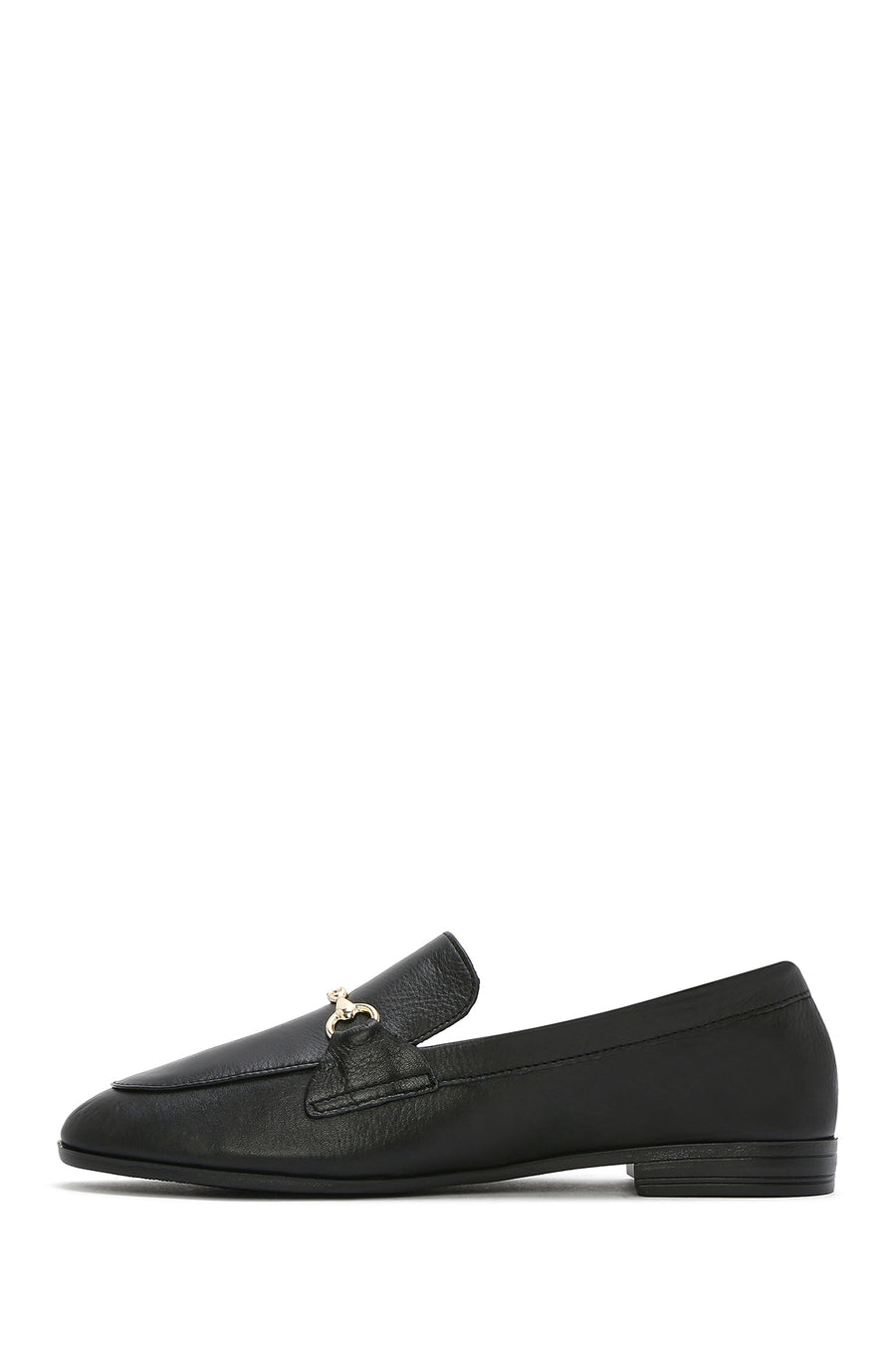 Women's Black Leather Masculine Loafer