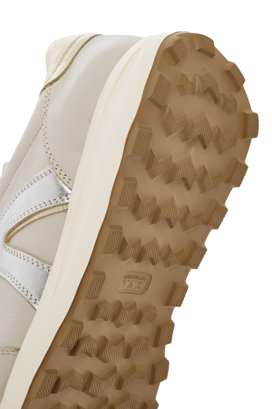 Women's Beige Lace-up Leather Sneaker