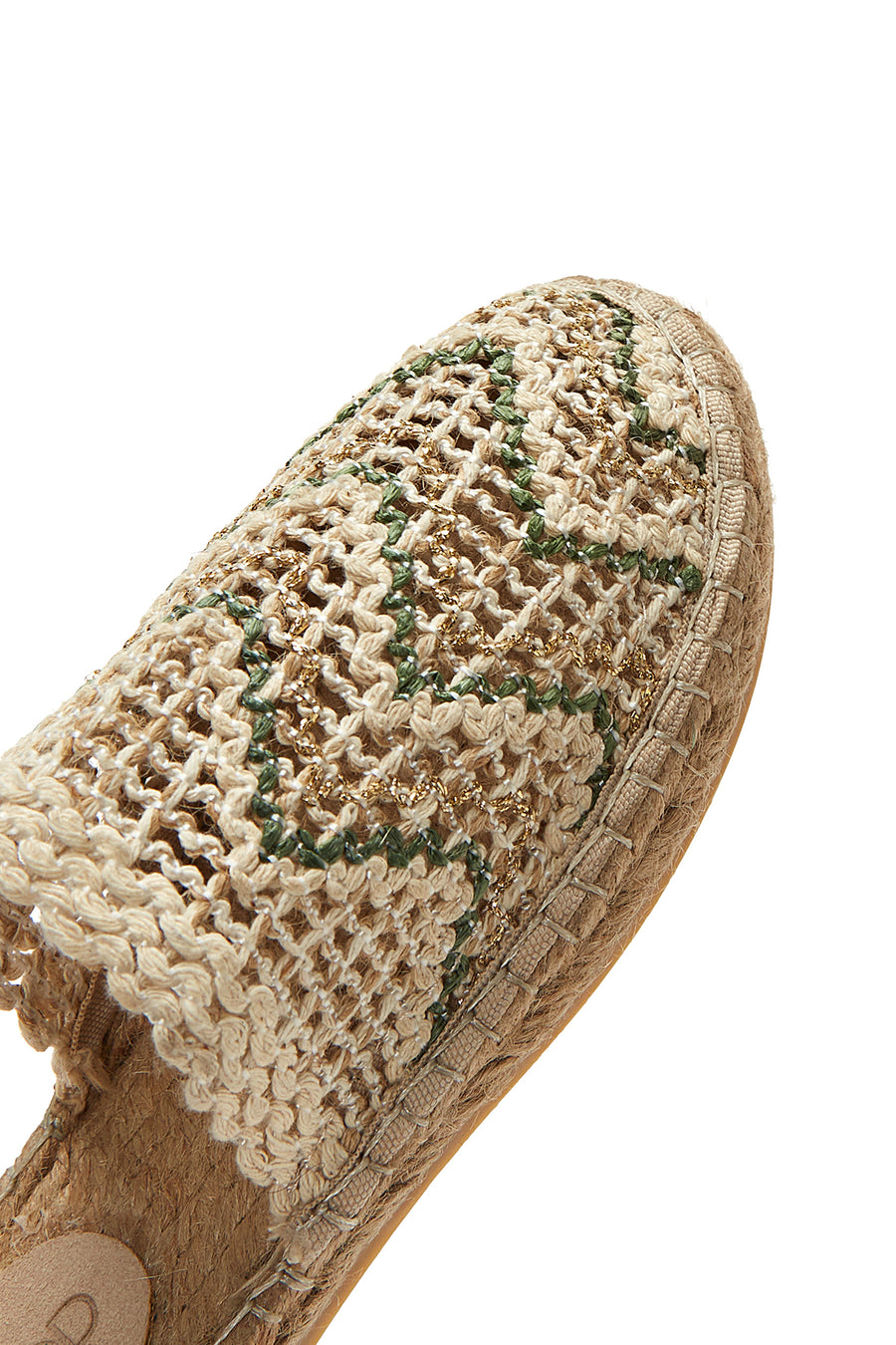 Women's Beige Straw Slippers