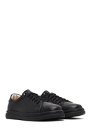 Women's Black Lace-up Leather Sneaker | Derimod