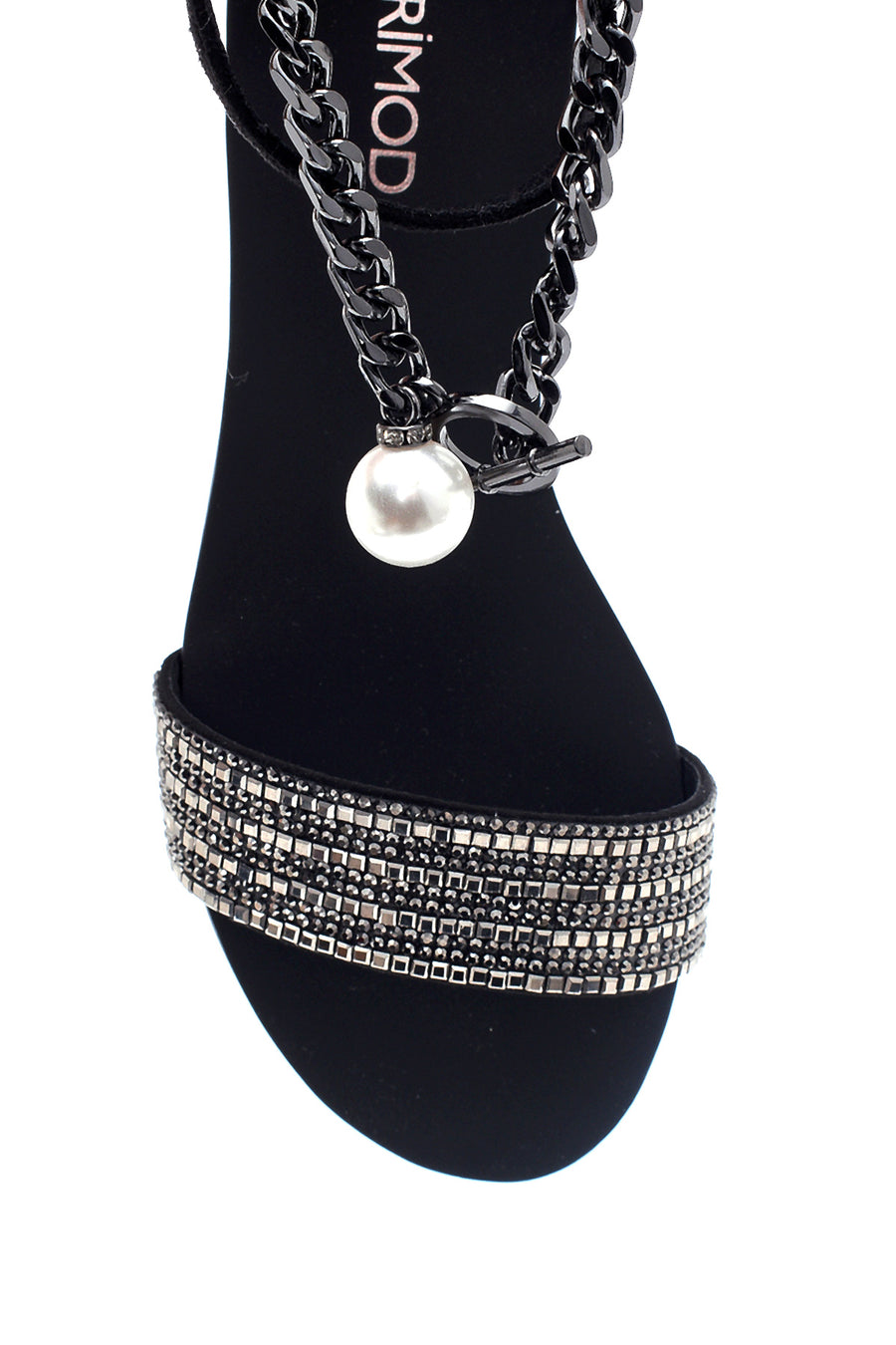 Women's Black Chain Detailed Sandals