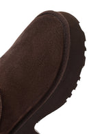 Women's Brown Thick Soled Suede Leather Teddy Boots | Derimod
