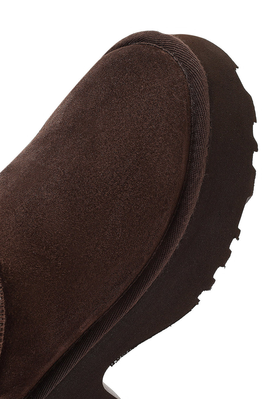 Women's Brown Thick Soled Suede Leather Teddy Boots