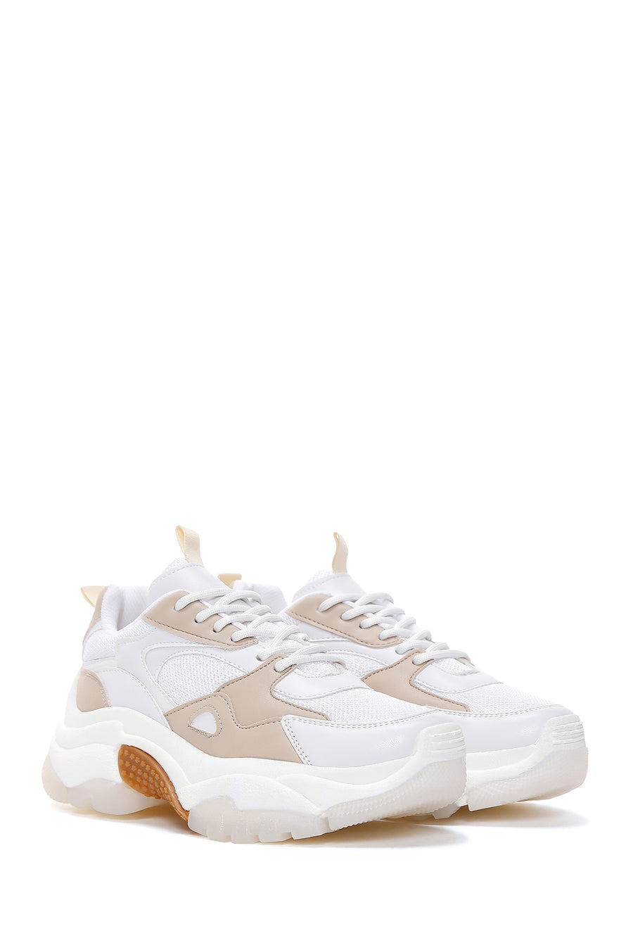 Women's Beige Thick Soled Sneaker