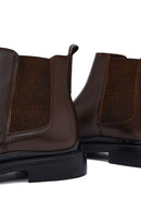 Male Brown Leather Chelsea Boots | Derimod
