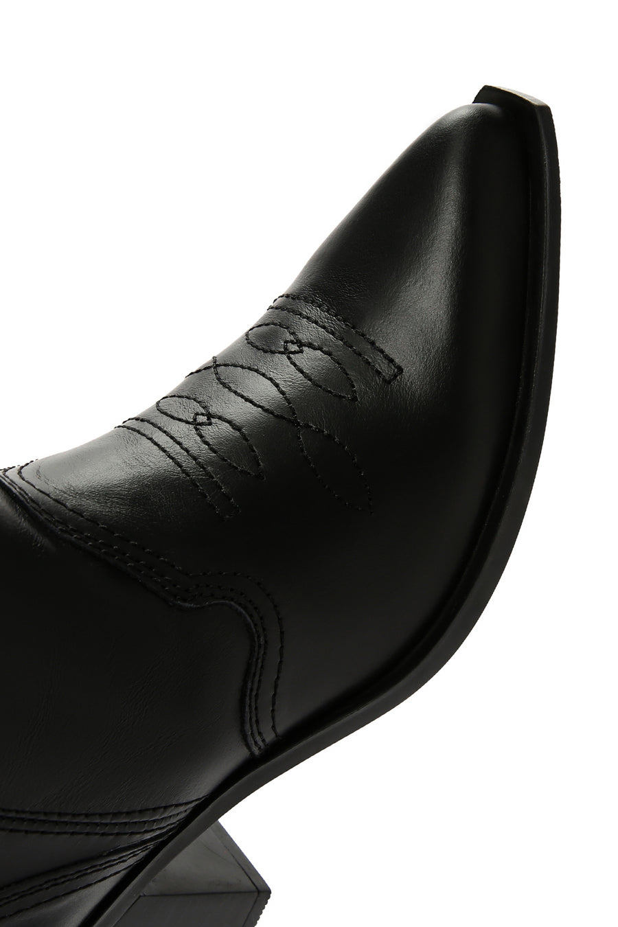 Women's Black Leather Cowboy Boots